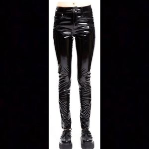 Tripp NYC Women's Black Vinyl Pants sz 30